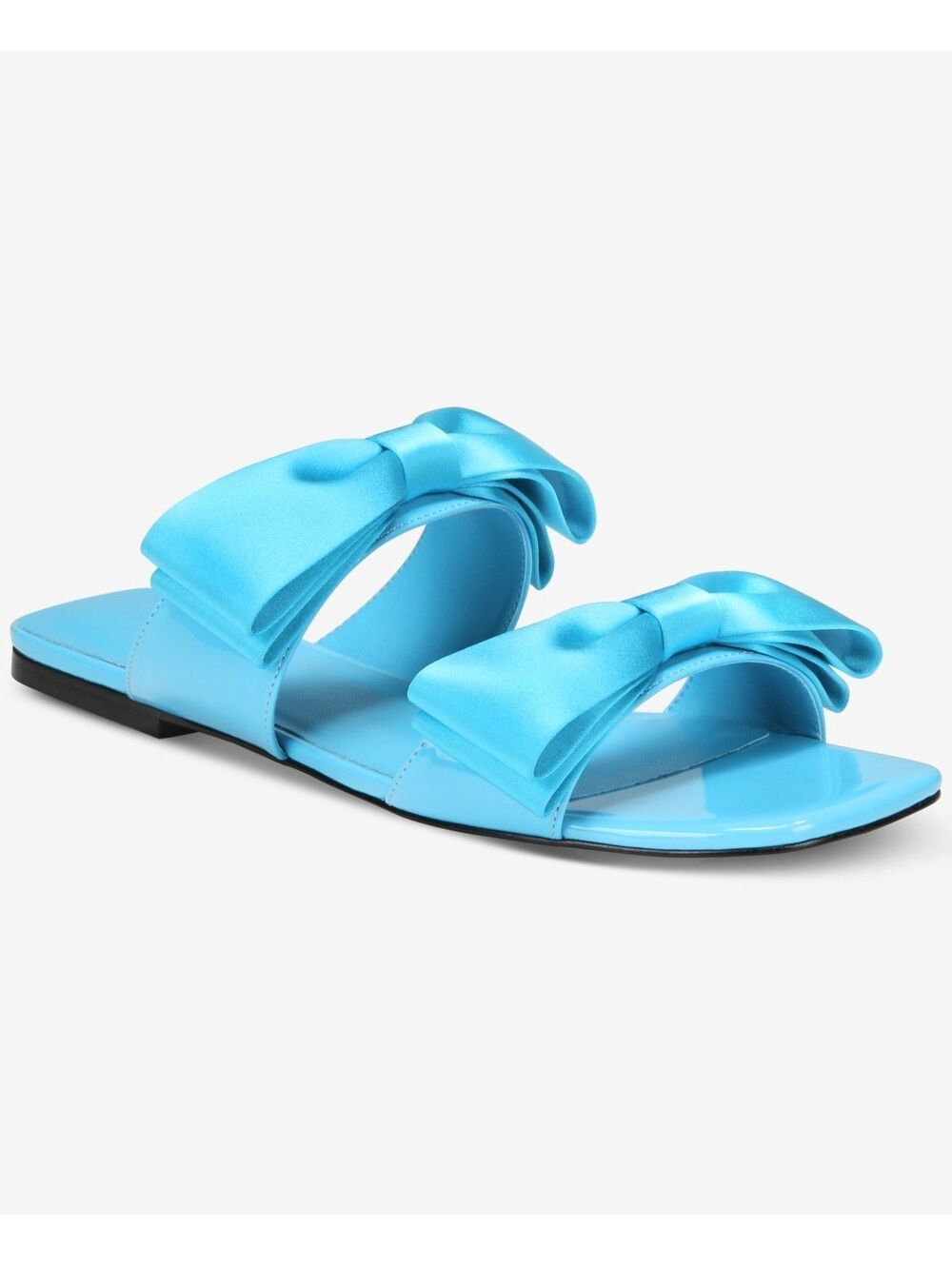 Aaj by Aminah Jody Bow Flat Sandals - Blue 10.5M ($175)